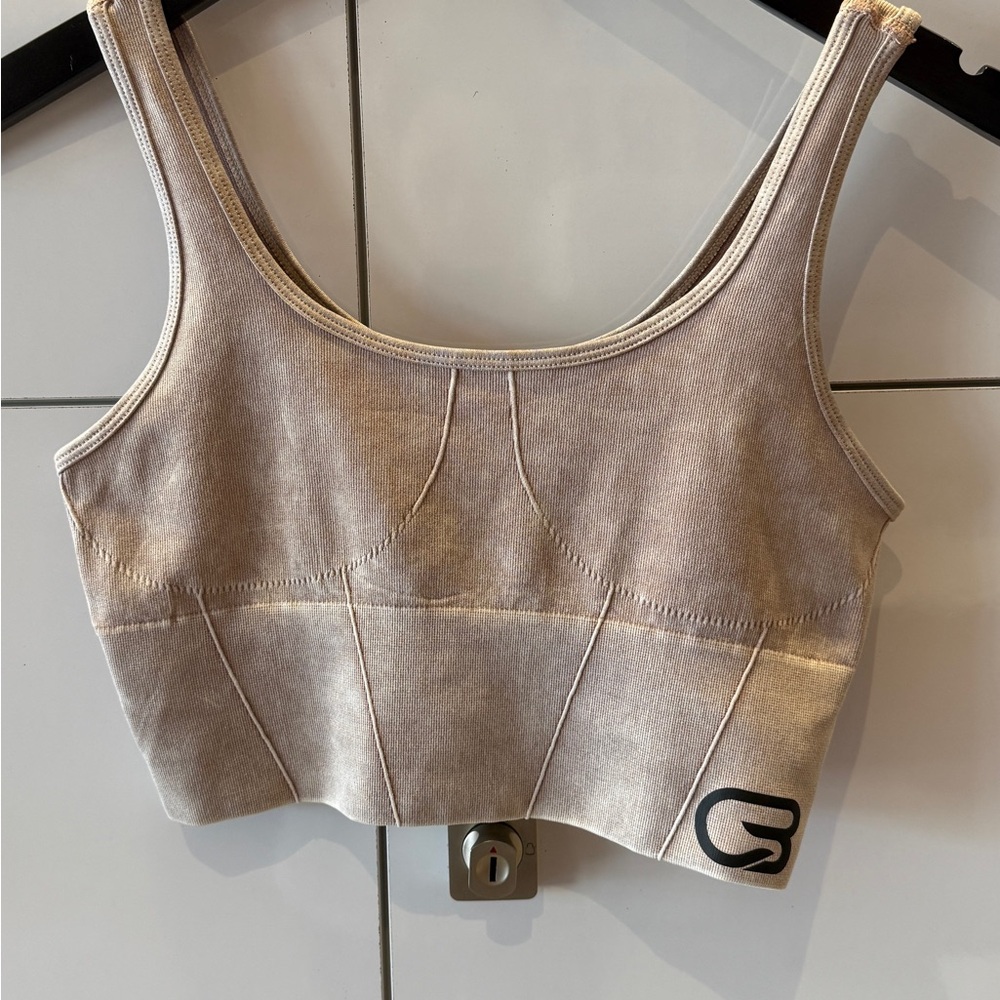 Cyclebar Beige Cropped Tank Top